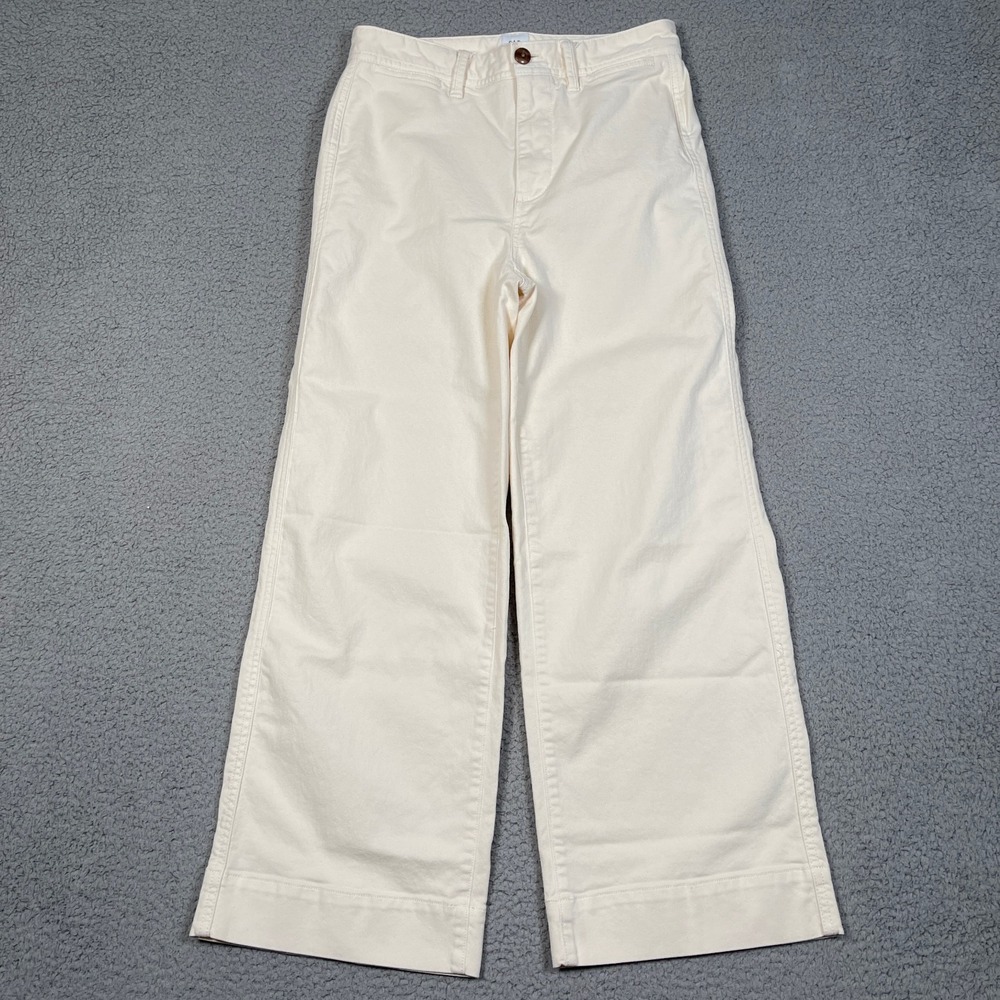 Gap Jeans Womens Size 2 Off White High Rise Wide Leg Crop Beach Preppy Feminine